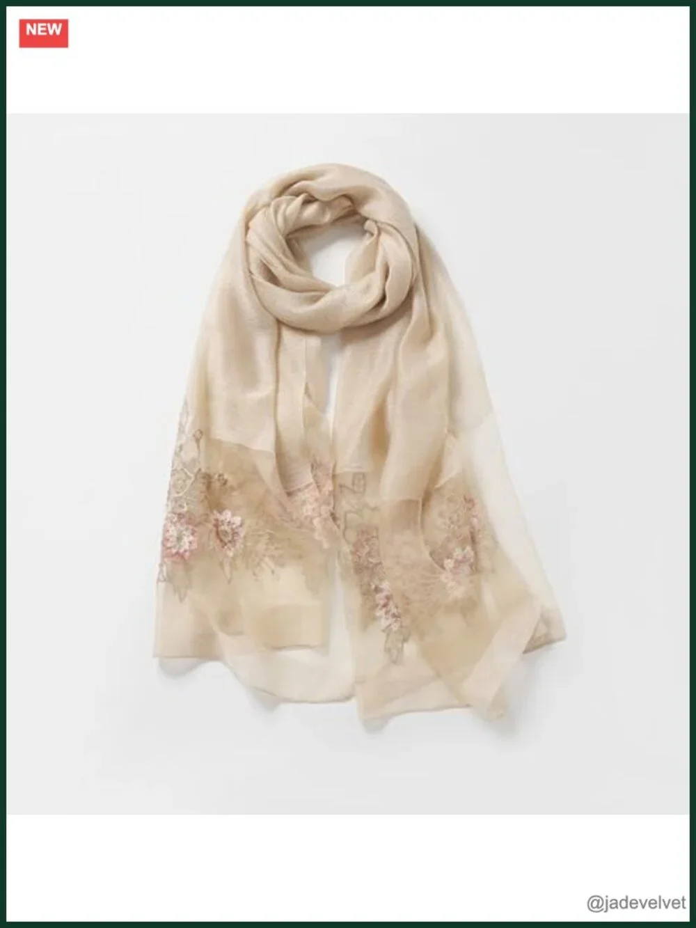 Silk Blend Floral Embroidered Shawl, Lightweight Wrap for Parties